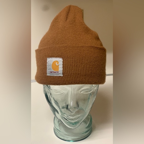 Adult Unisex One Size 100% Acrylic CARHARTT Brown Cuffed Watch Cap Beanie Hat - Picture 3 of 11